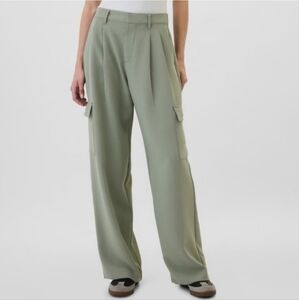 Gap | Women Green High Rise Wide Leg Cargo Trouser Pants 12 Gorpcore Streetwear